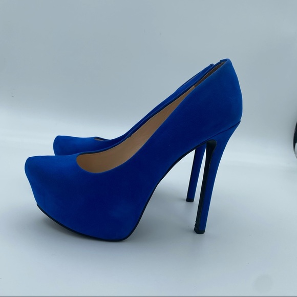 Jessica Simpson Shoes - Jessica Simpson Blue Suede Platform Heels Size 6.5